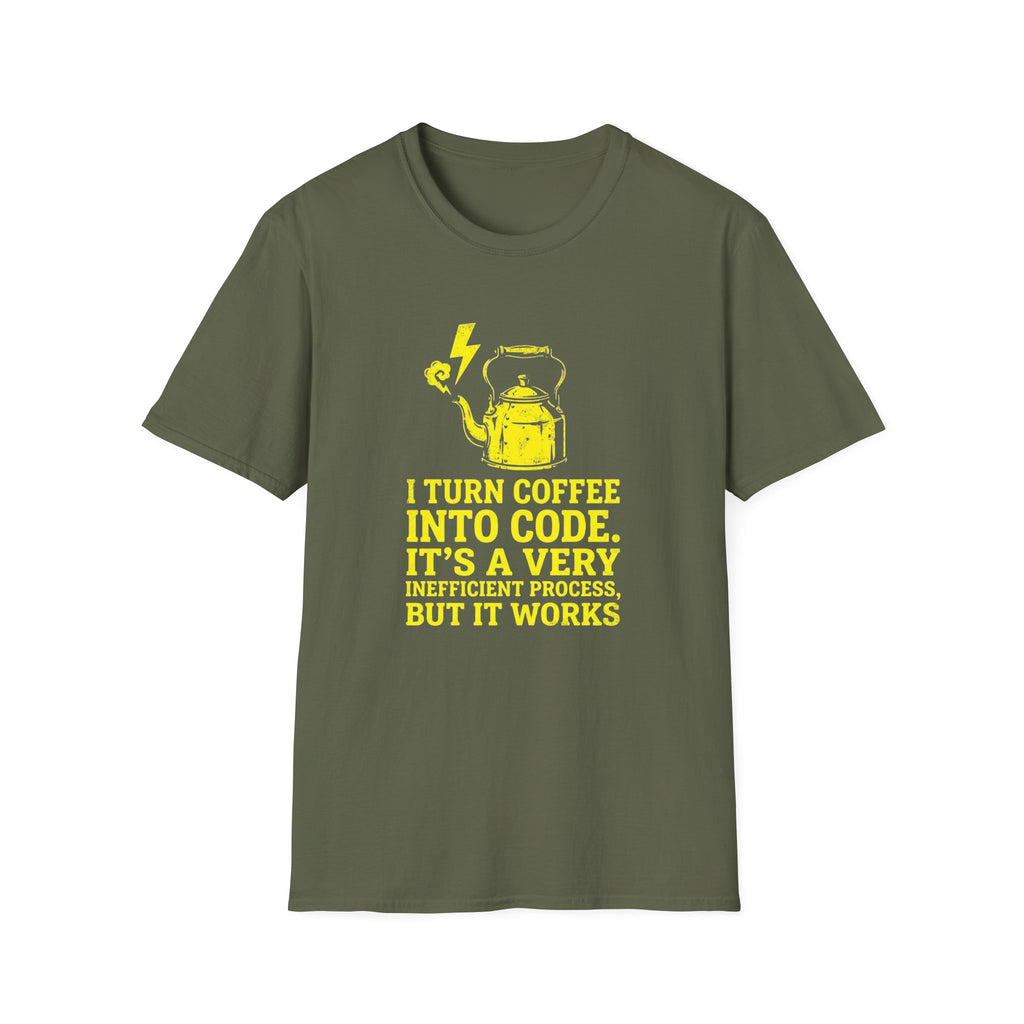 I Turn Coffee Into Code Dark T-shirt