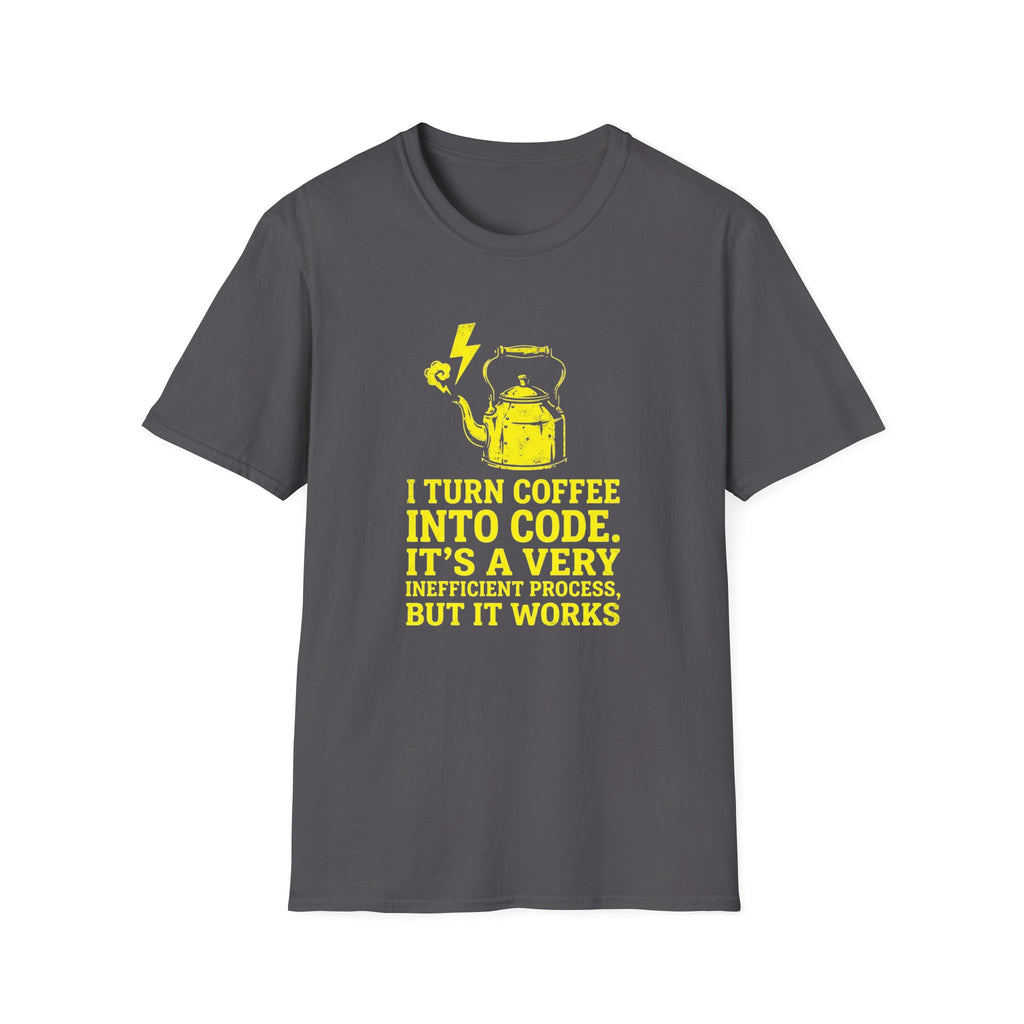 I Turn Coffee Into Code Dark T-shirt