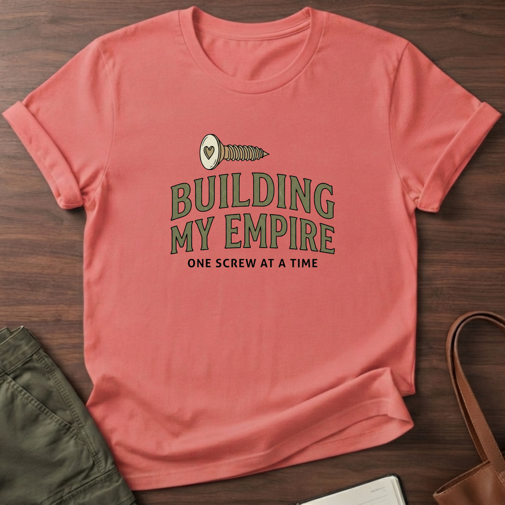 Building My Empire Straight T-Shirt - Coral Silk
