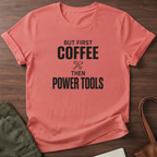 But First Coffee T-Shirt - Coral Silk