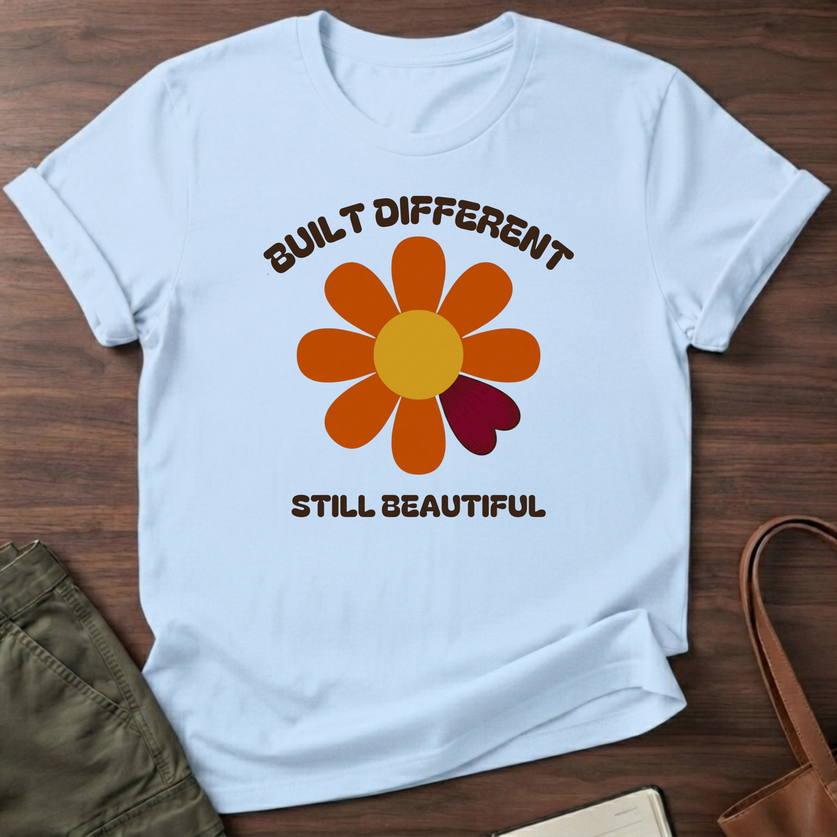 Built Different Daisy T-Shirt - Light Blue