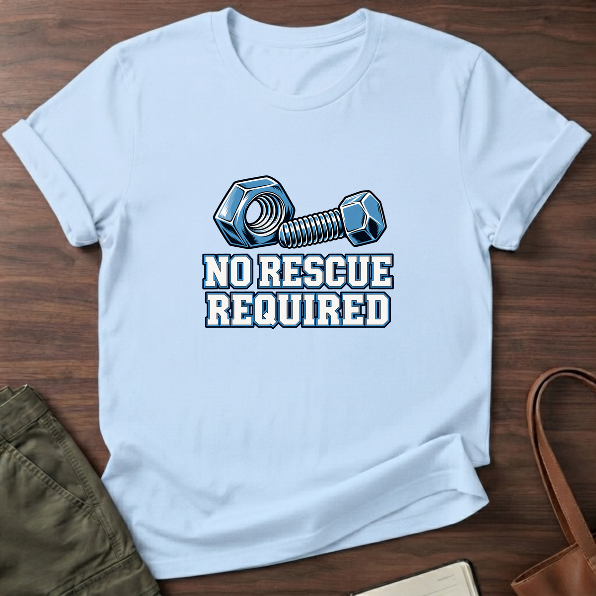 No Rescue Required T-Shirt - Light Blue