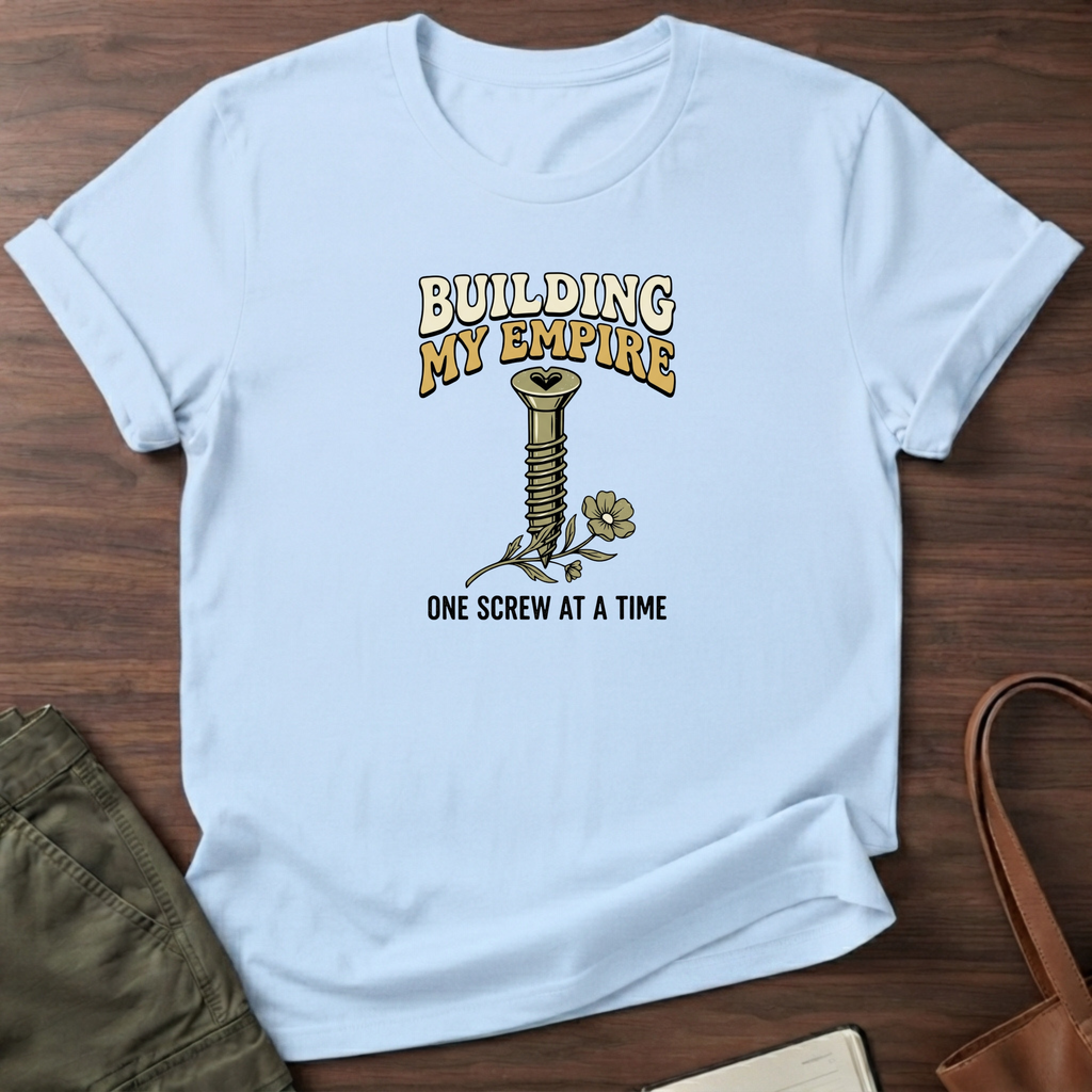Building My Empire Flower T-Shirt - Light Blue