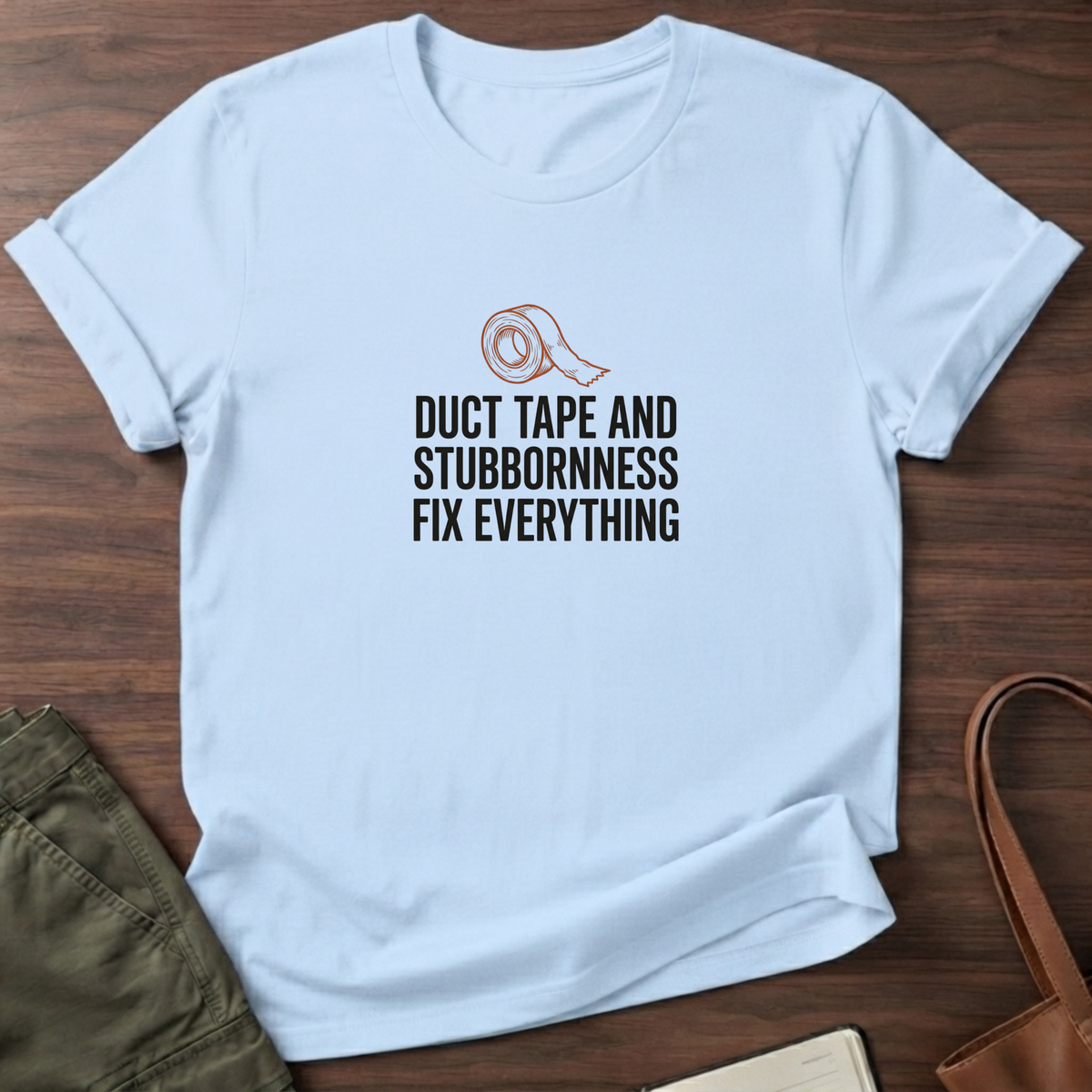 Duct Tape Fix Everything T-Shirt - Light Blue