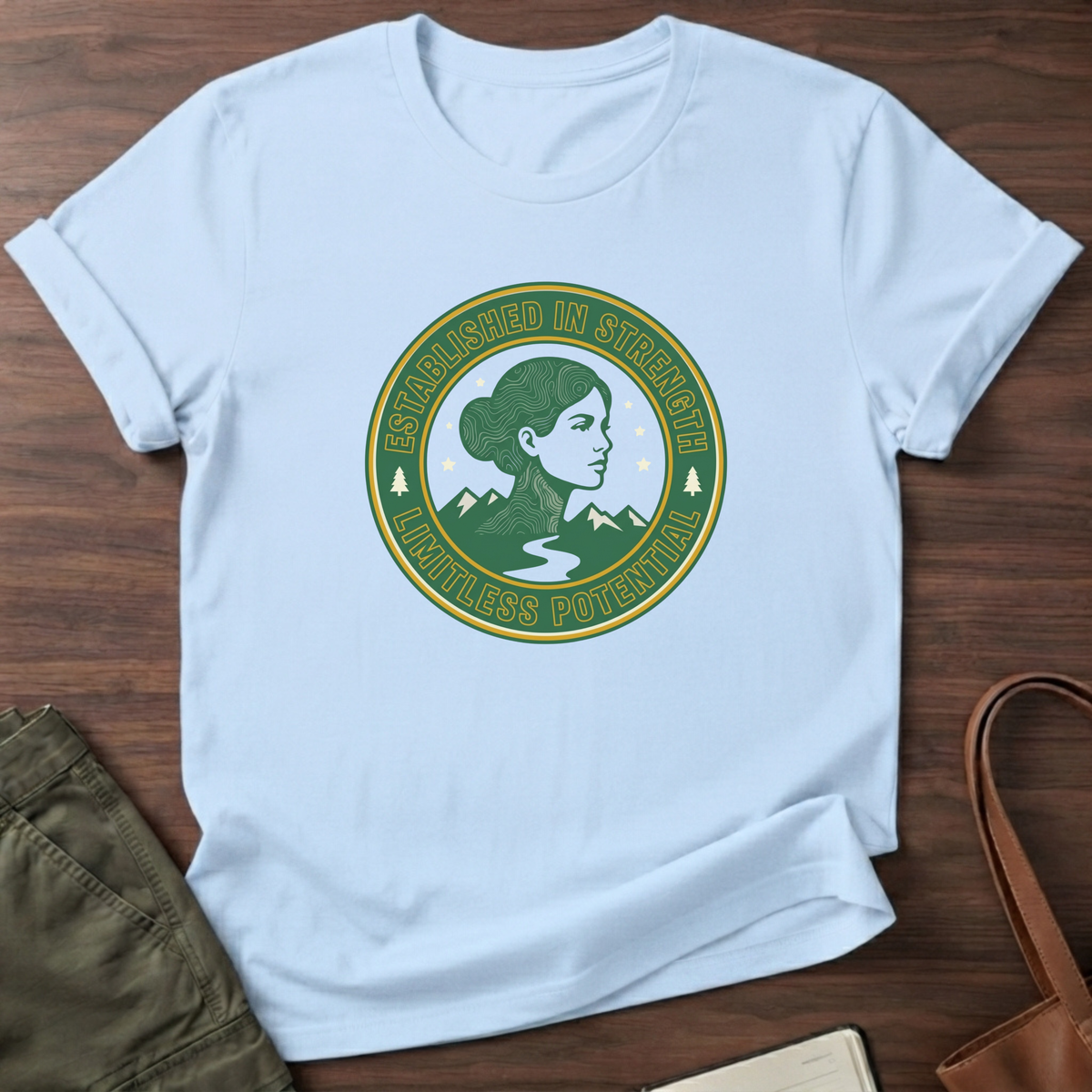 Established In Strength T-Shirt - Light Blue