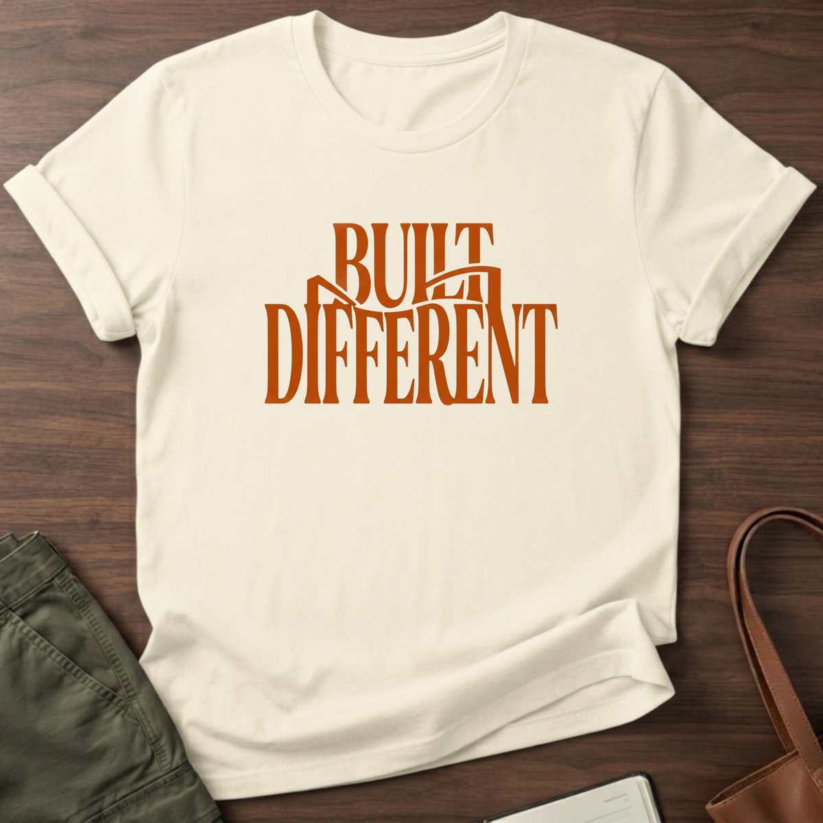 Built Different Straight T-Shirt - Natural