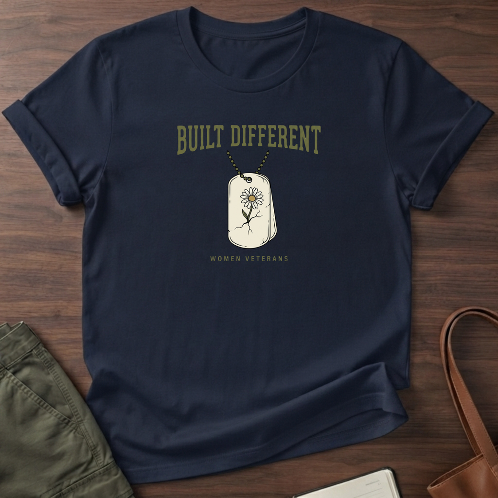 Built Different Woman Veterans T-Shirt - Navy