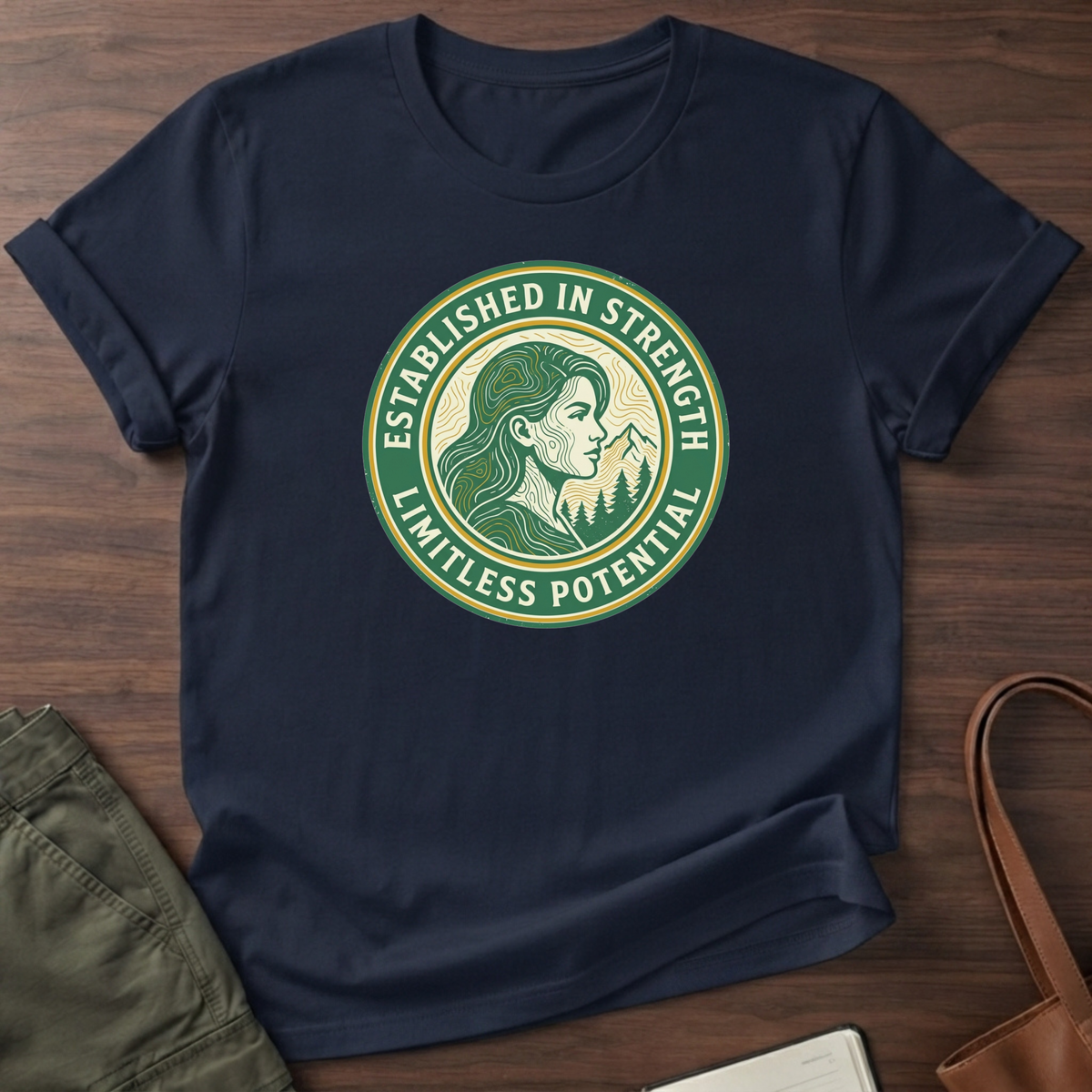 Established in Strength $ T-Shirt - Navy