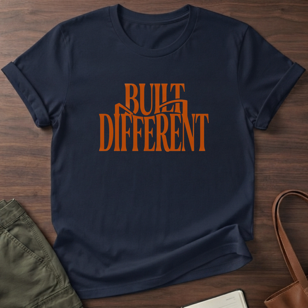 Built Different Straight T-Shirt - Navy