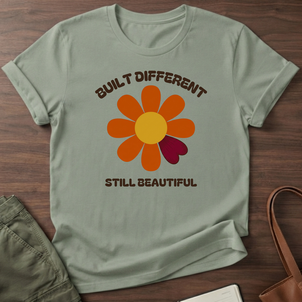 Built Different Daisy T-Shirt - Sage