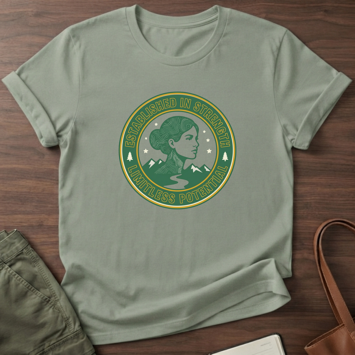 Established In Strength T-Shirt - Sage