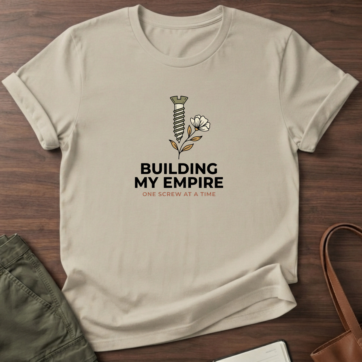 Building My Empire Screw T-Shirt - Sand