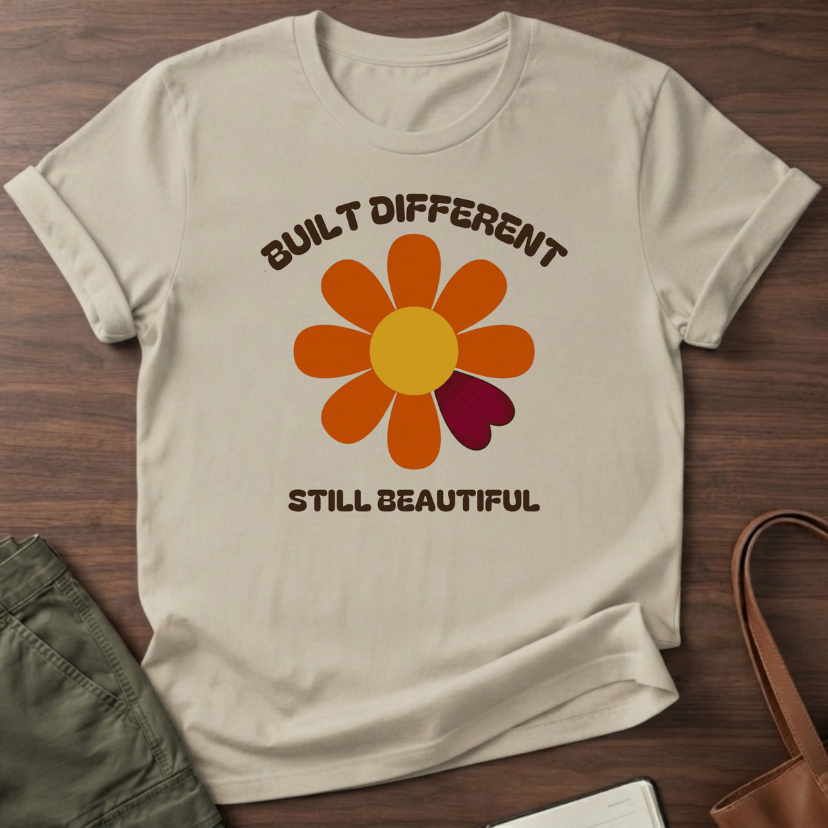 Built Different Daisy T-Shirt - Sand
