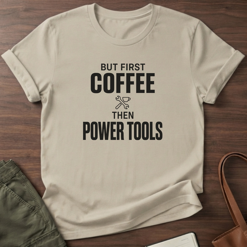 But First Coffee T-Shirt - Sand