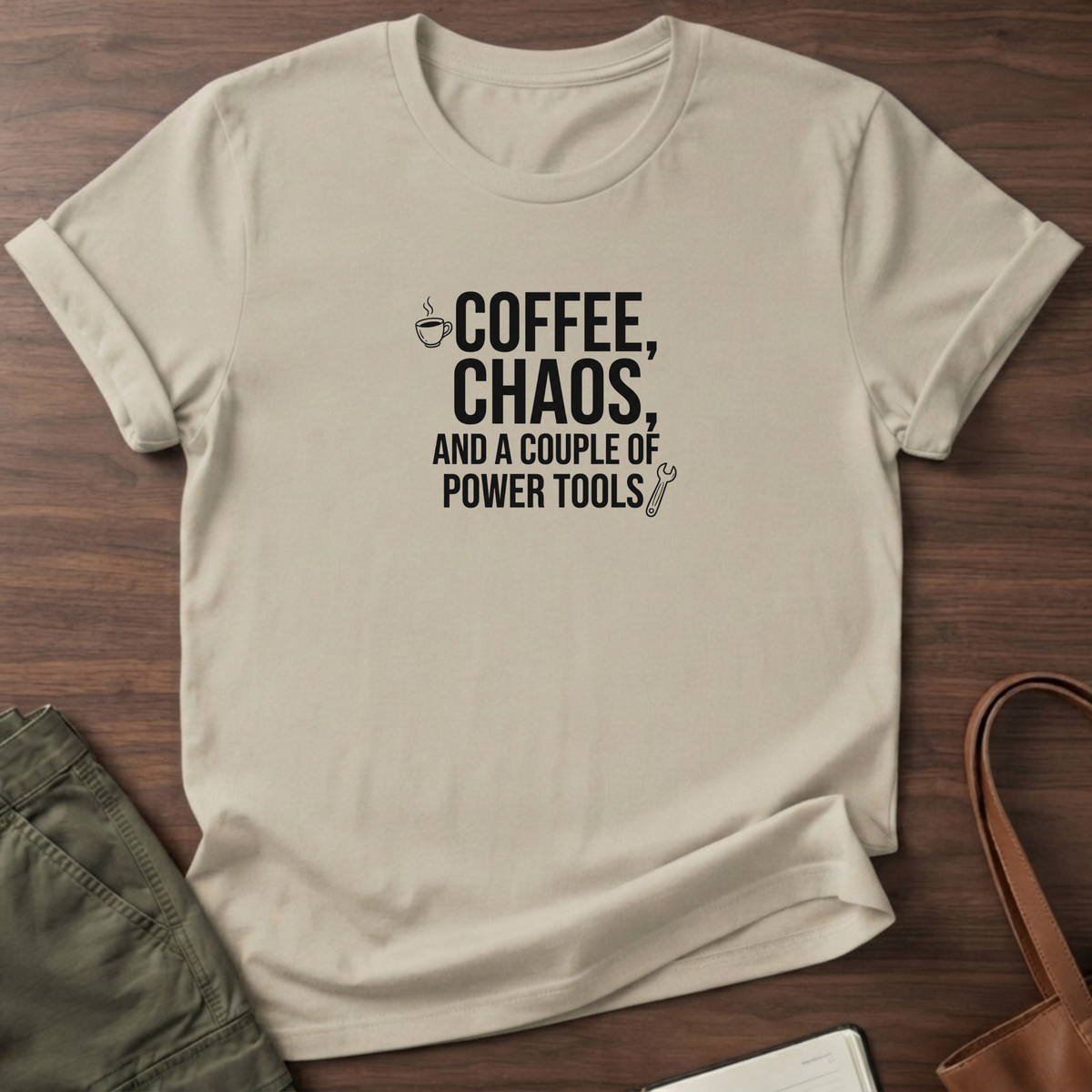 Coffee Chaos T-Shirt - Sand