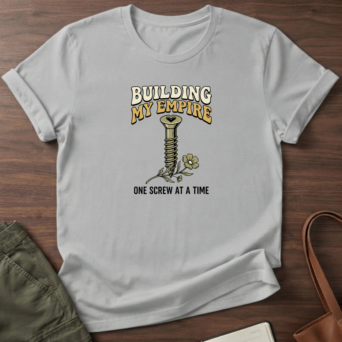 Building My Empire Flower T-Shirt - Sport Grey