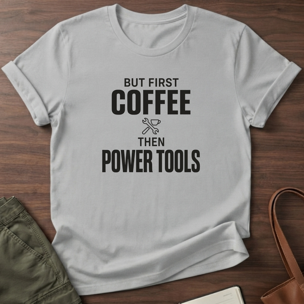 But First Coffee T-Shirt - Sport Grey