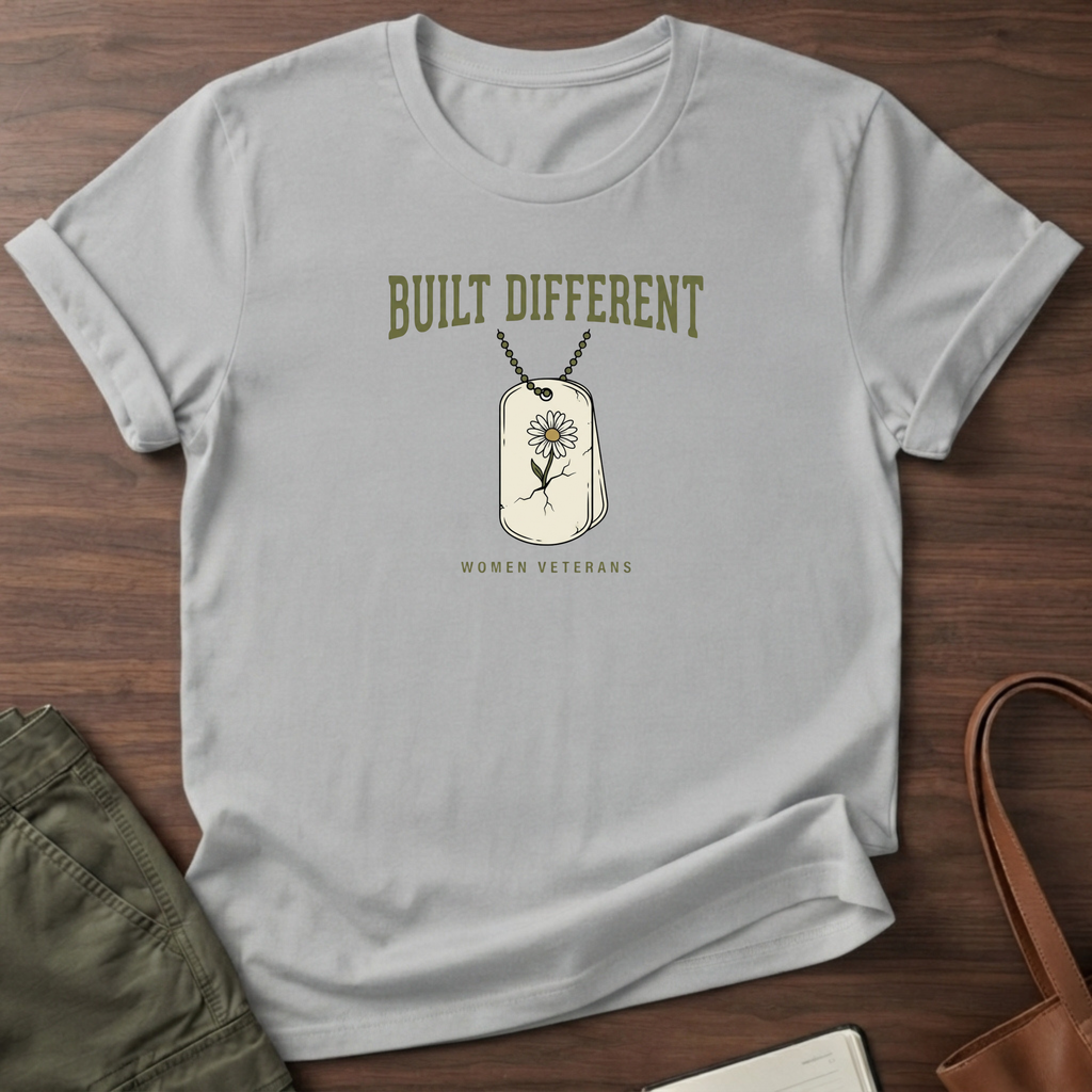 Built Different Woman Veterans T-Shirt - Sport Grey