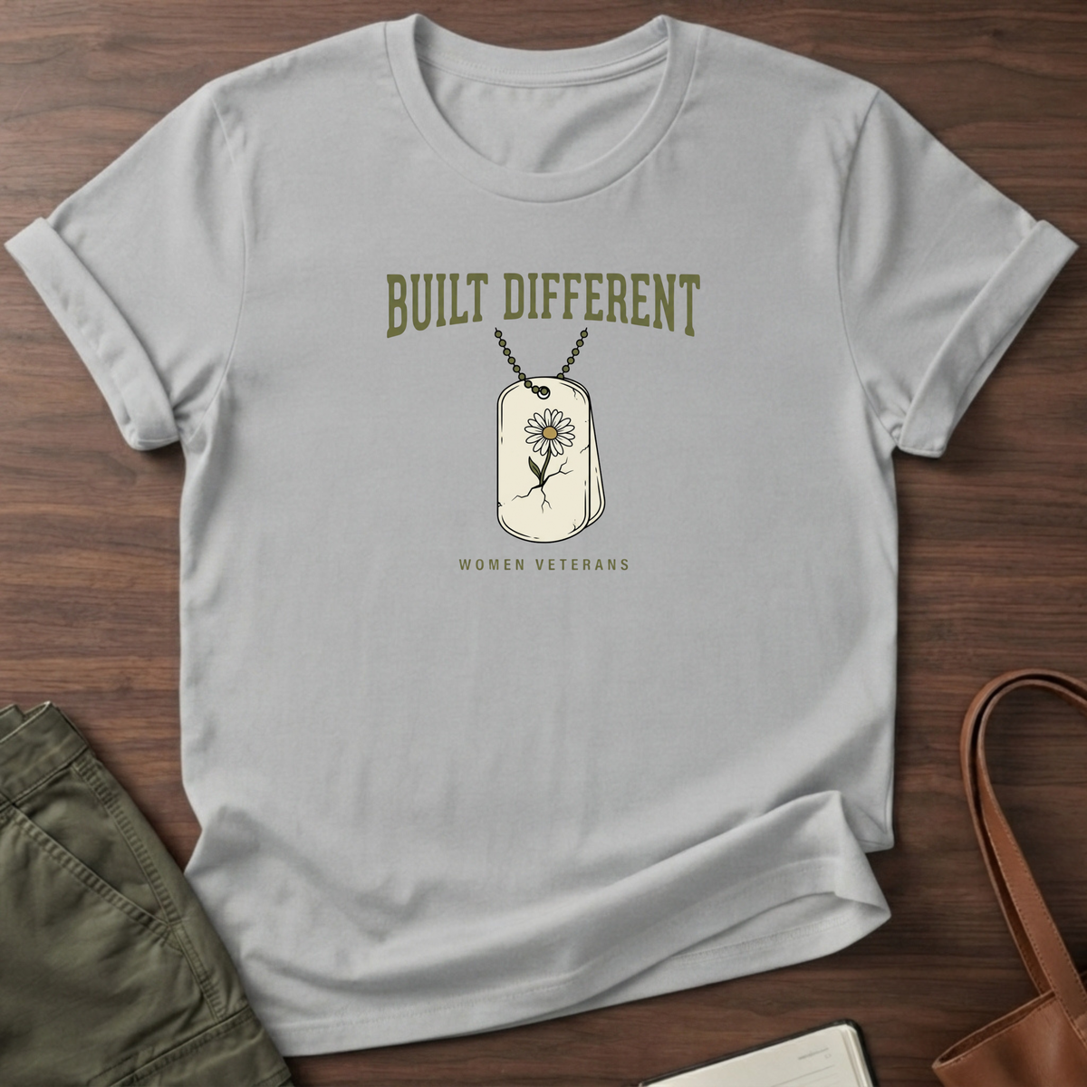 Built Different Woman Veterans T-Shirt - Sport Grey