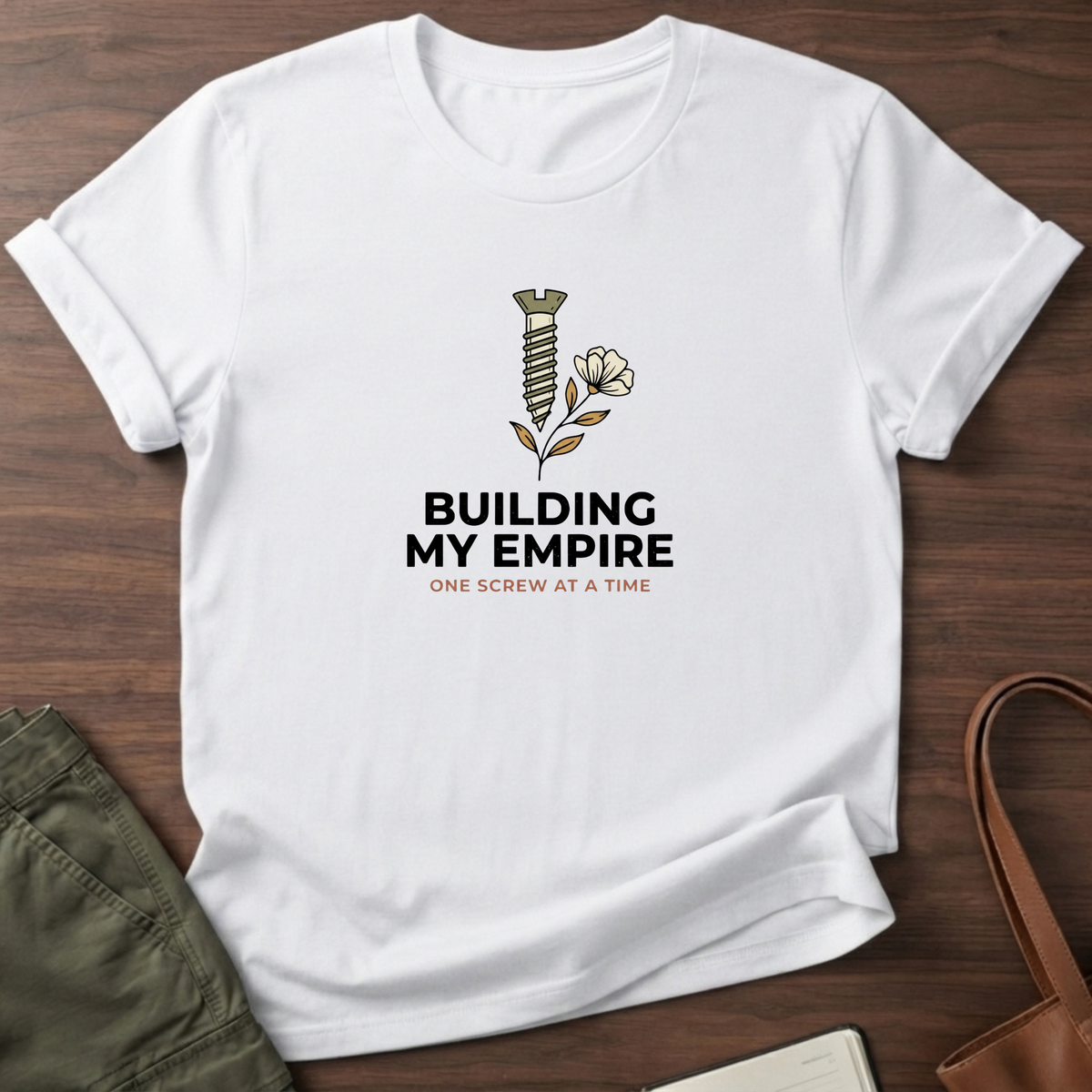 Building My Empire Screw T-Shirt - White