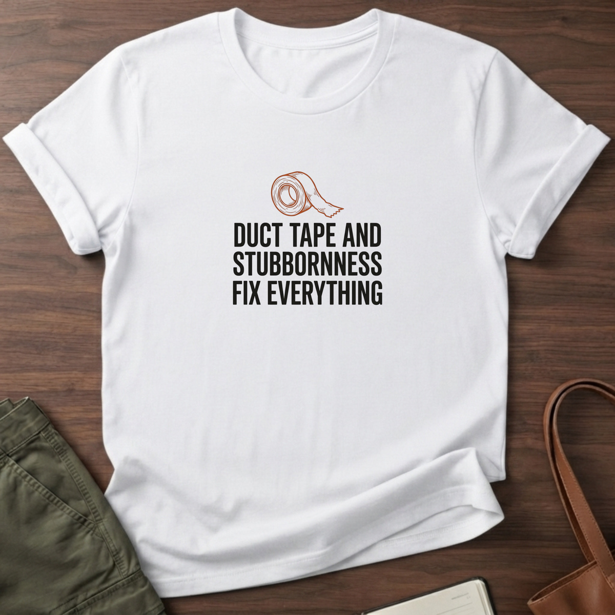 Duct Tape Fix Everything T-Shirt - White