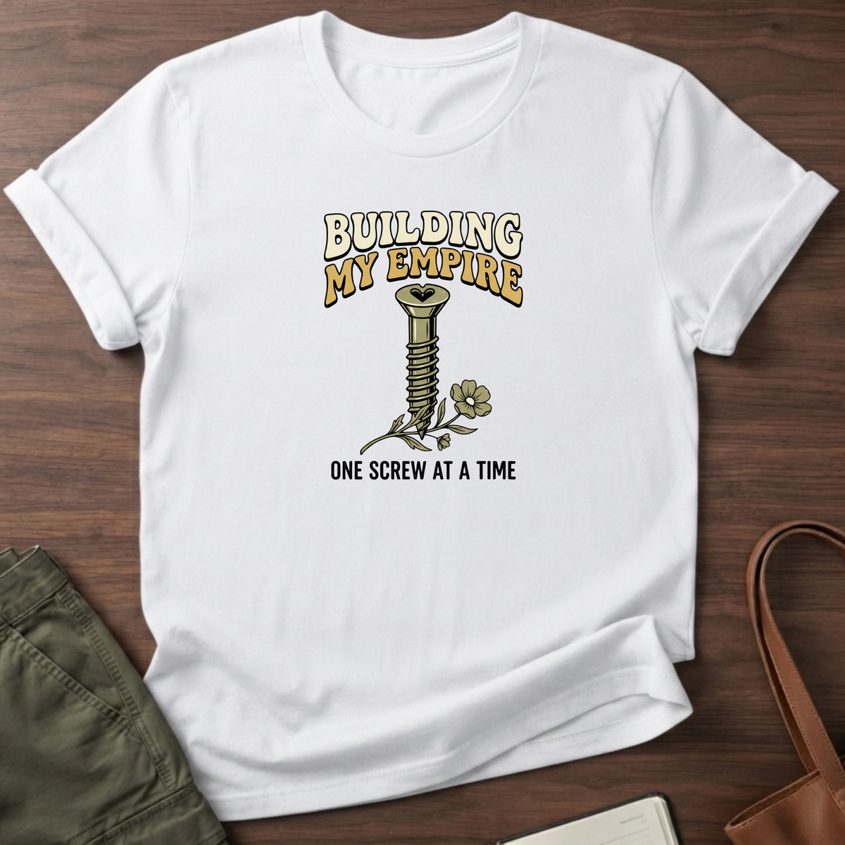 Building My Empire Flower T-Shirt - White