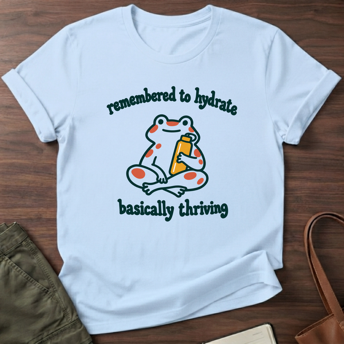 Basically Thriving T-Shirt in Light Blue