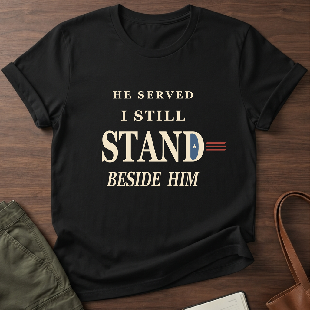 Beside Him T-Shirt in Black
