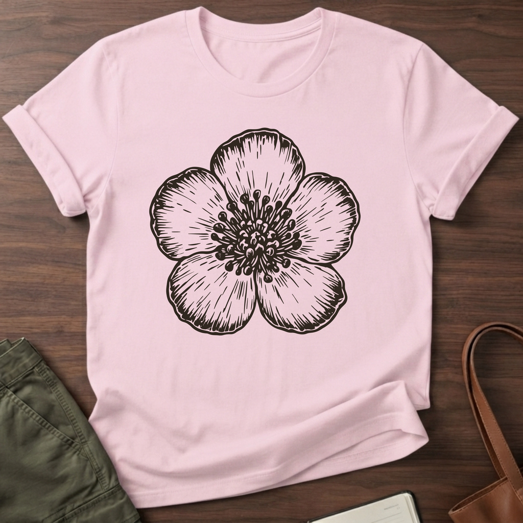 Bold Buttercup T-Shirt in Light Pink