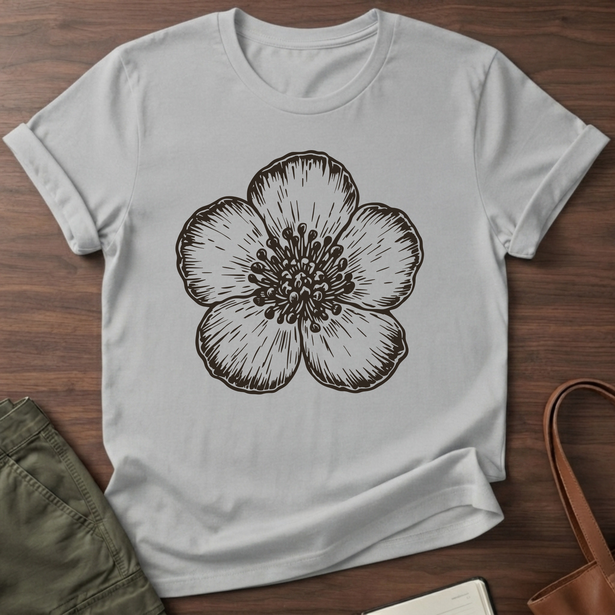 Bold Buttercup T-Shirt in Sport Grey
