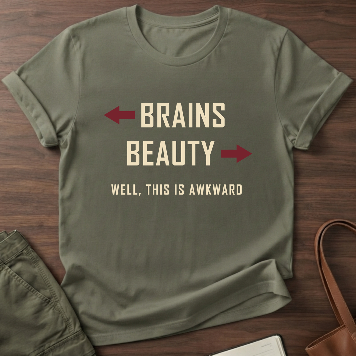 Both Ways T-Shirt in Military Green