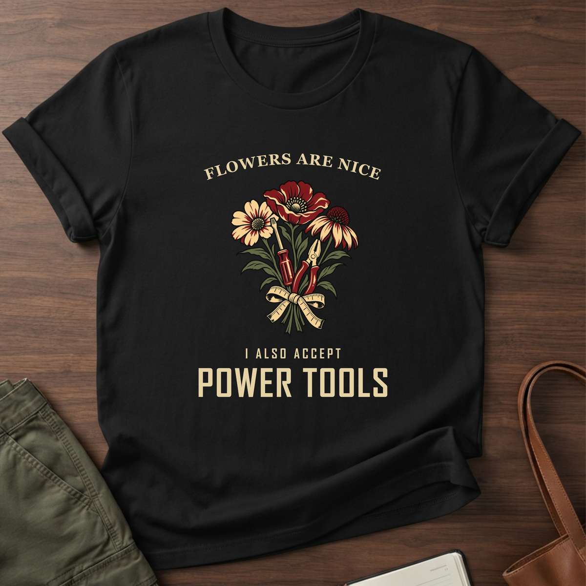 Power Bouquet T-Shirt in Black