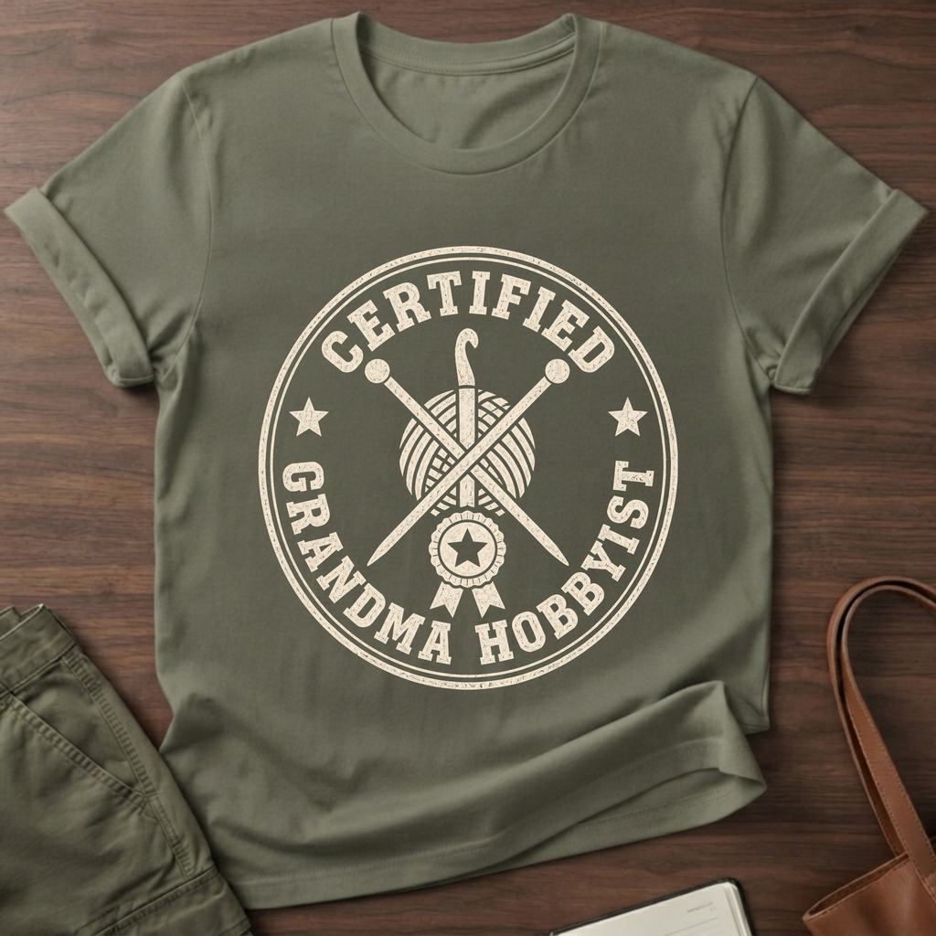 Certified Grandma Hobbyist T-Shirt - Military Green