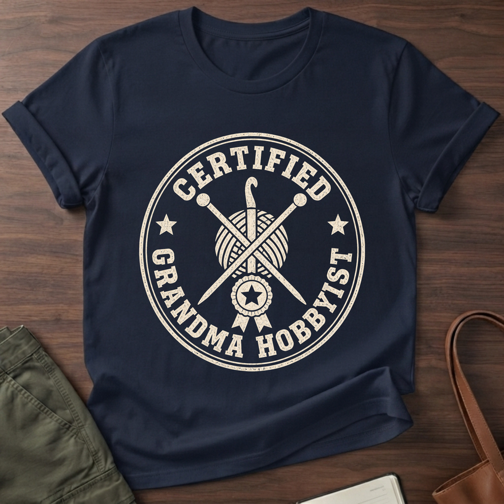 Certified Grandma Hobbyist T-Shirt - Navy