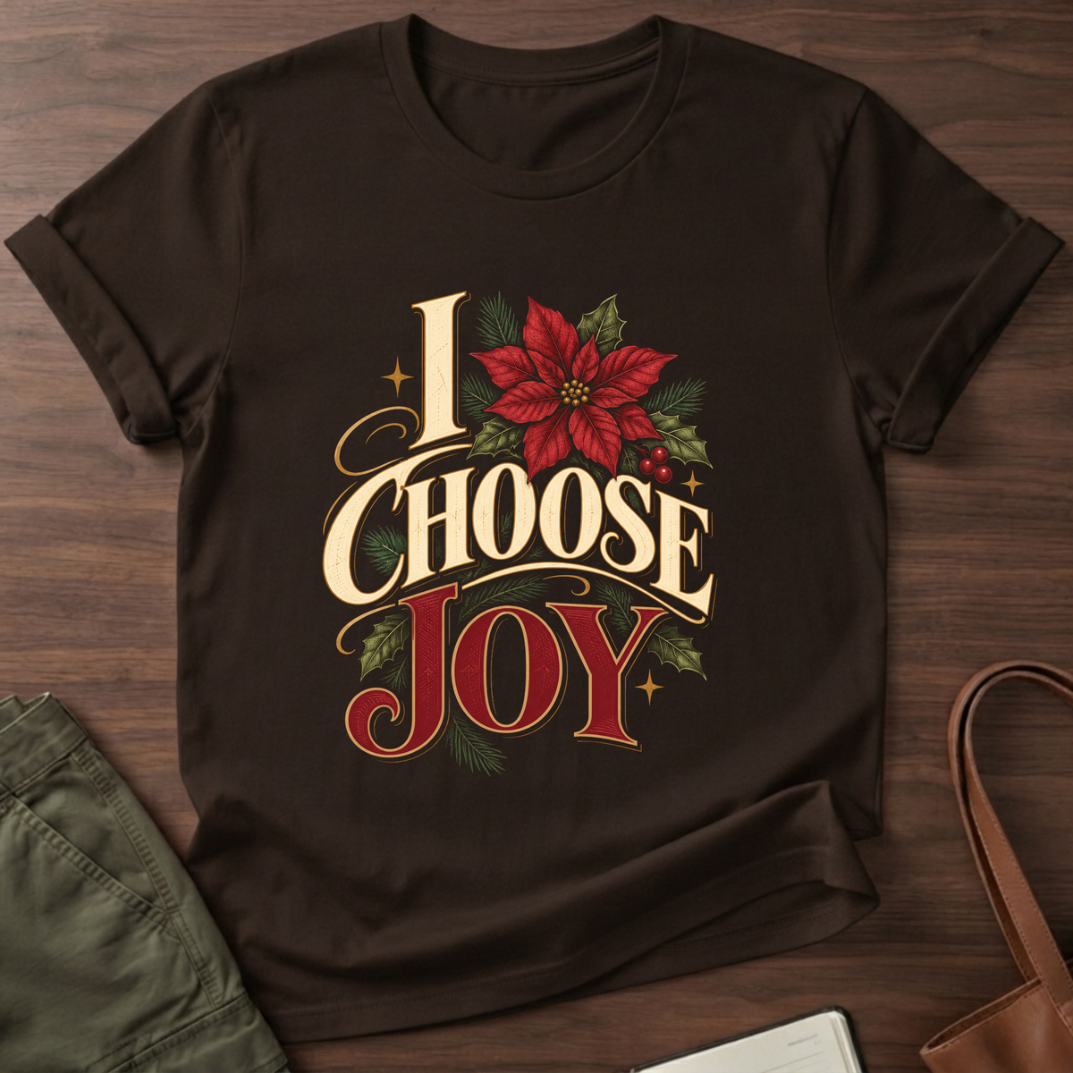 Choose Joy T-Shirt in Dark Chocolate