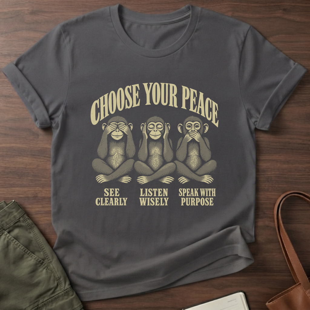 Choose Peace T-Shirt in Charcoal