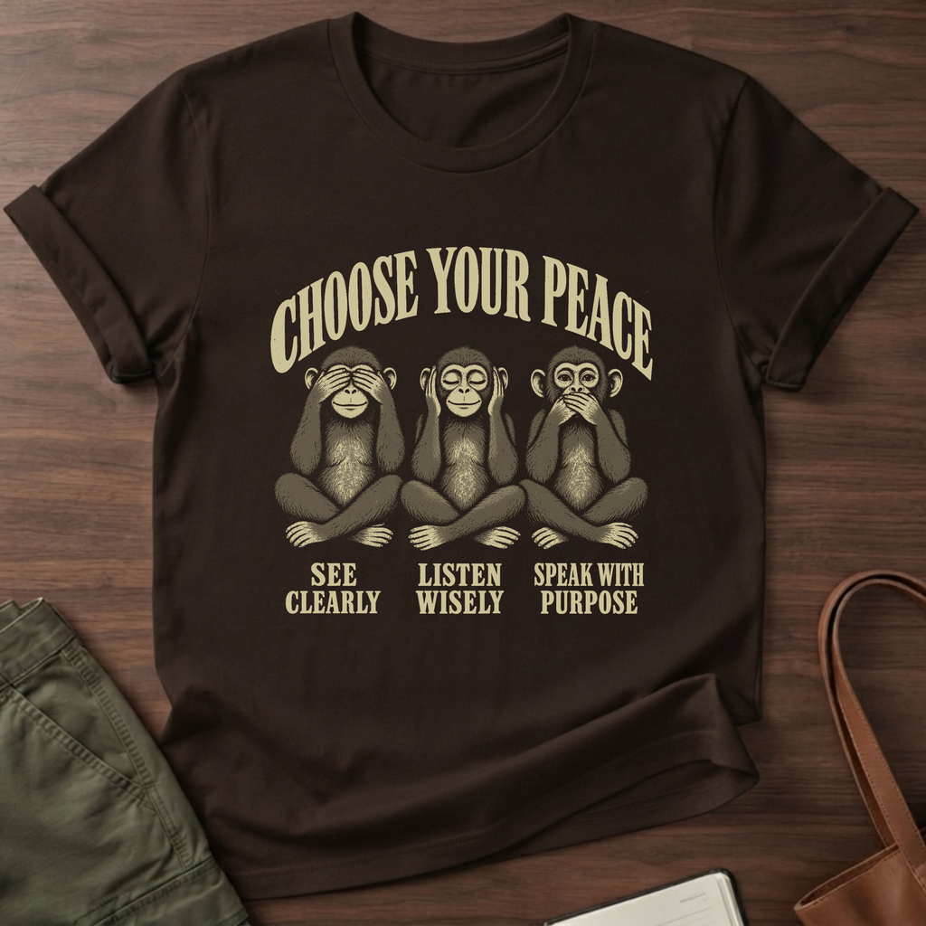 Choose Peace T-Shirt in Dark Chocolate