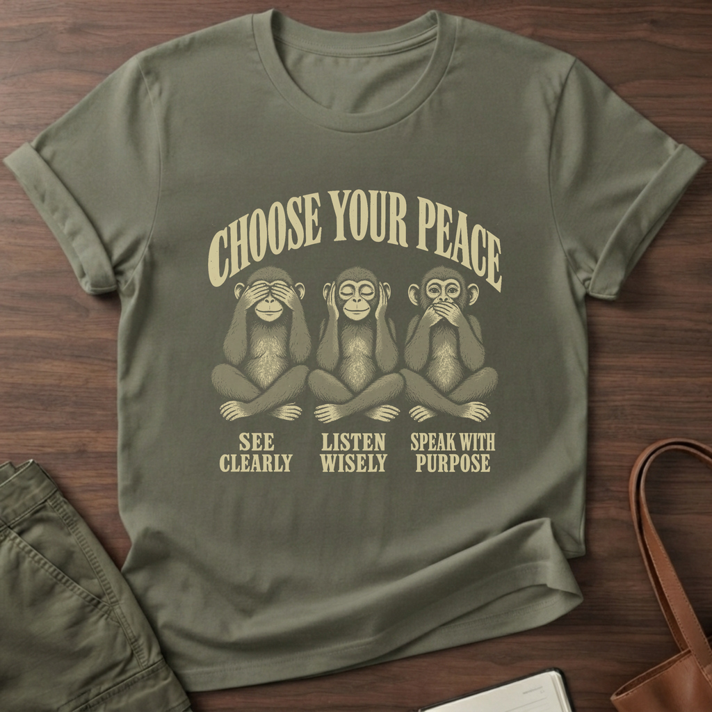 Choose Peace T-Shirt in Military Green