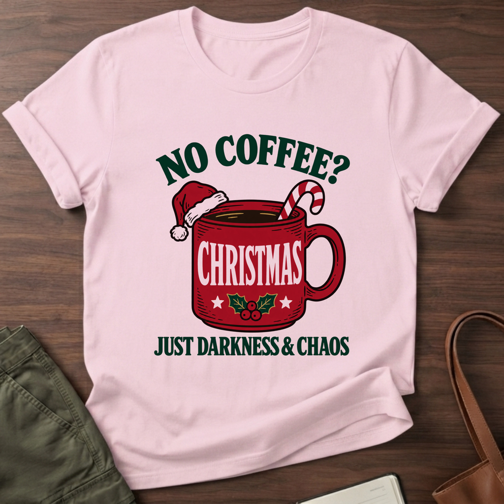 Christmas Chaos T-Shirt in Light Pink
