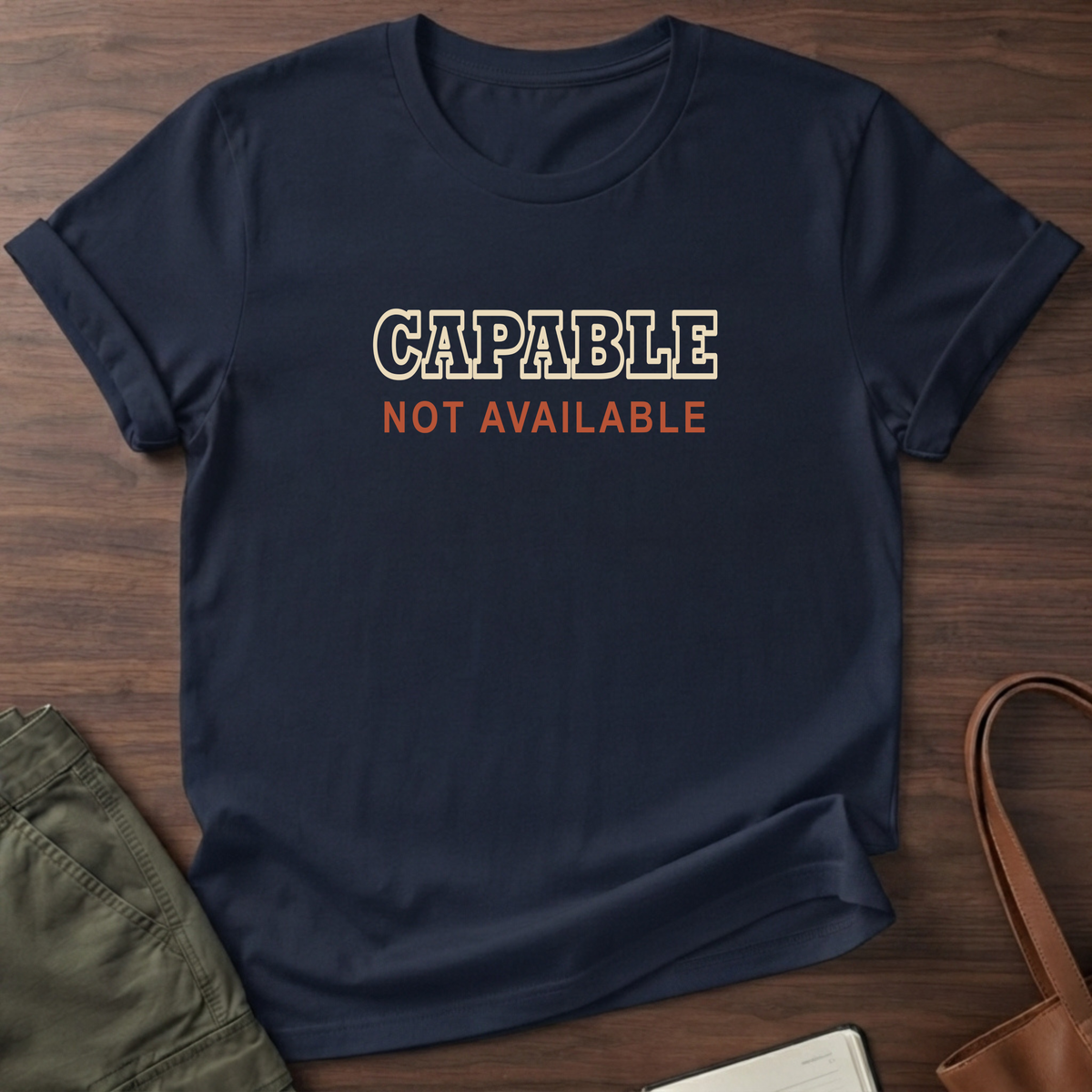 Capable Not Available T-Shirt in Navy