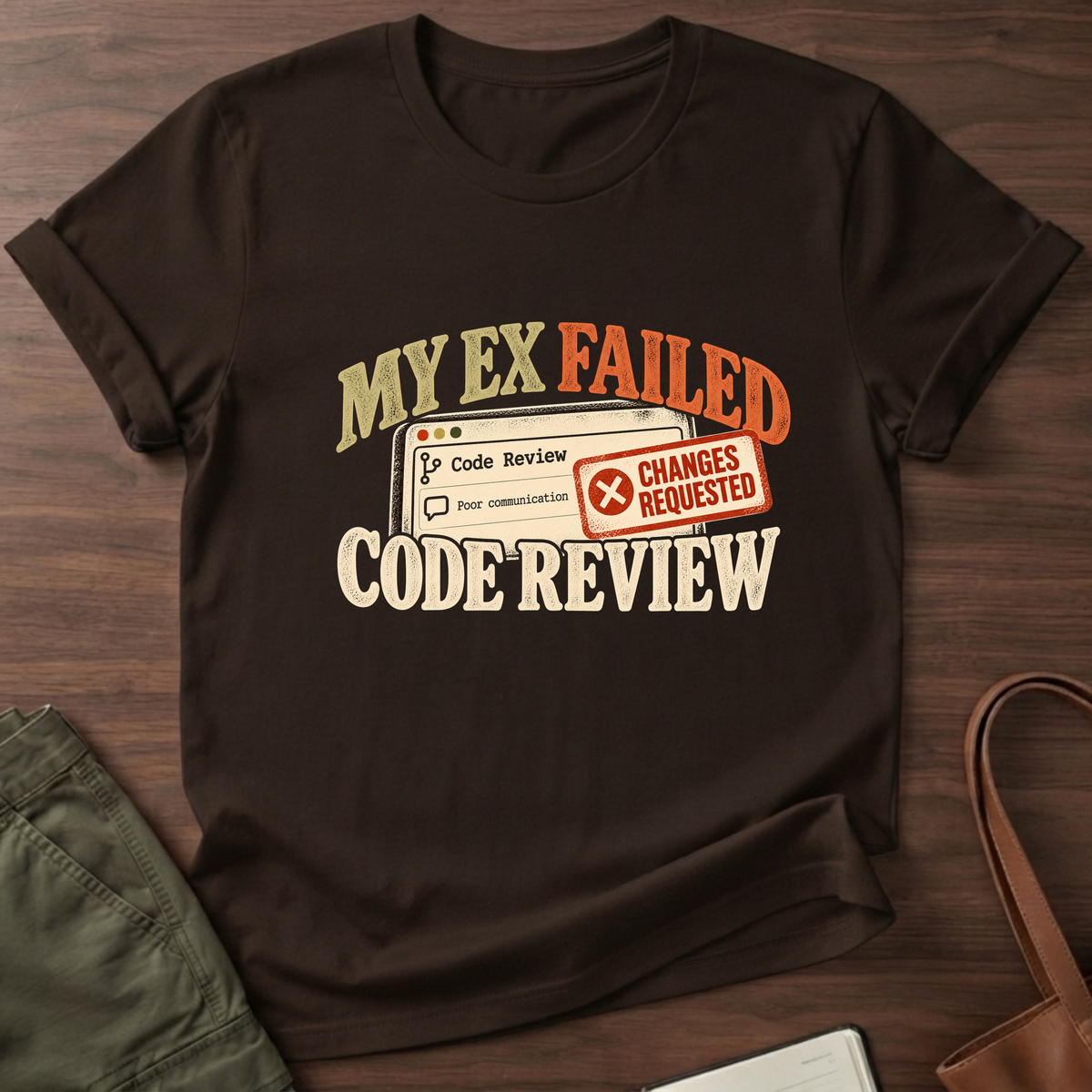 Code Review T-Shirt in Dark Chocolate