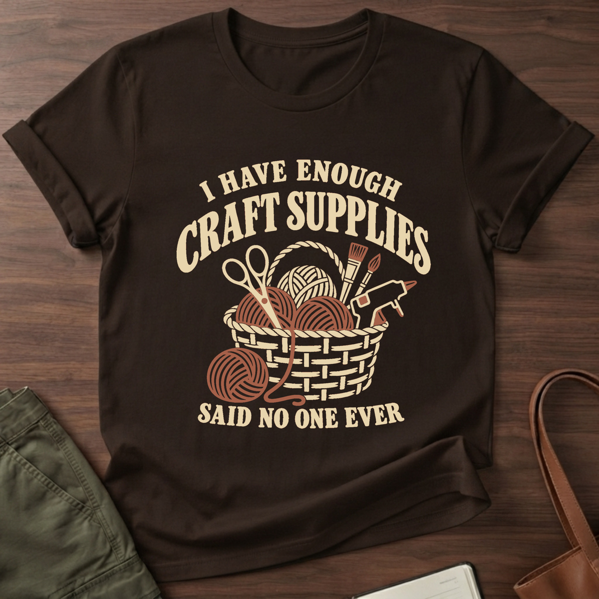 Craft Supplies T-Shirt - Dark Chocolate