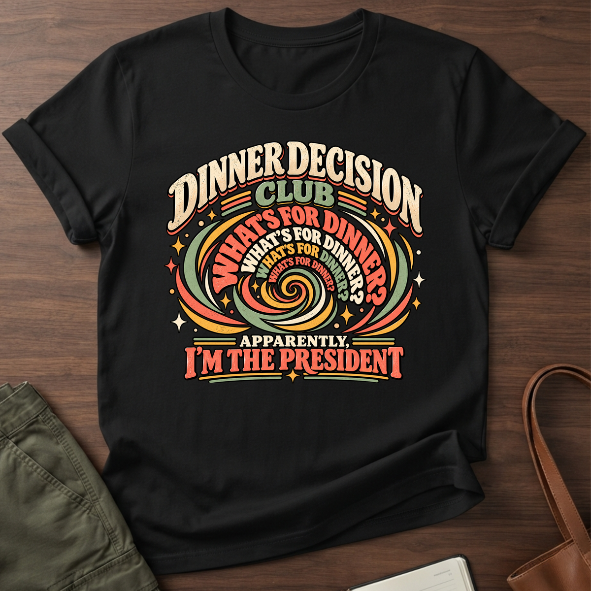 Dinner President T-Shirt in Black