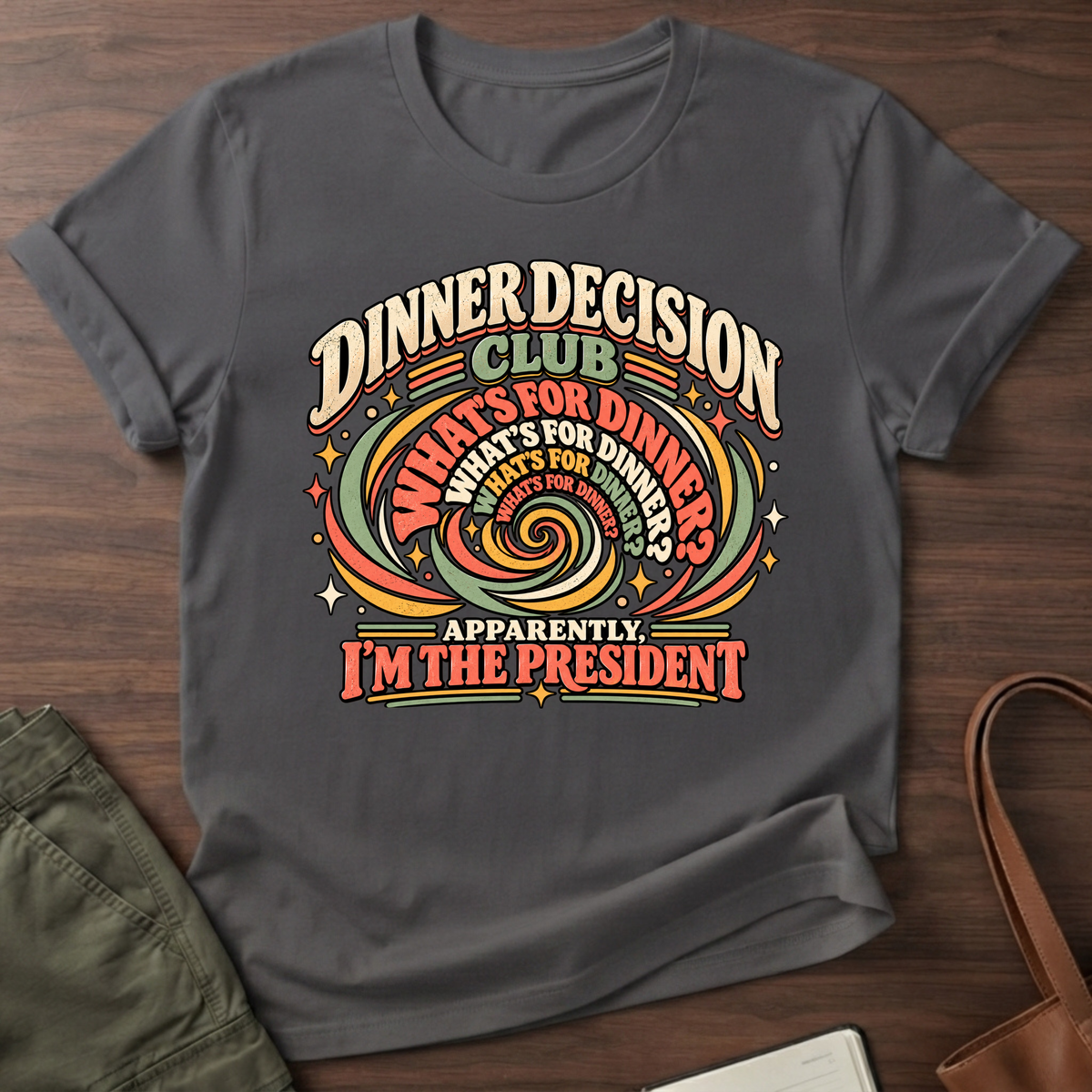 Dinner President T-Shirt in Charcoal