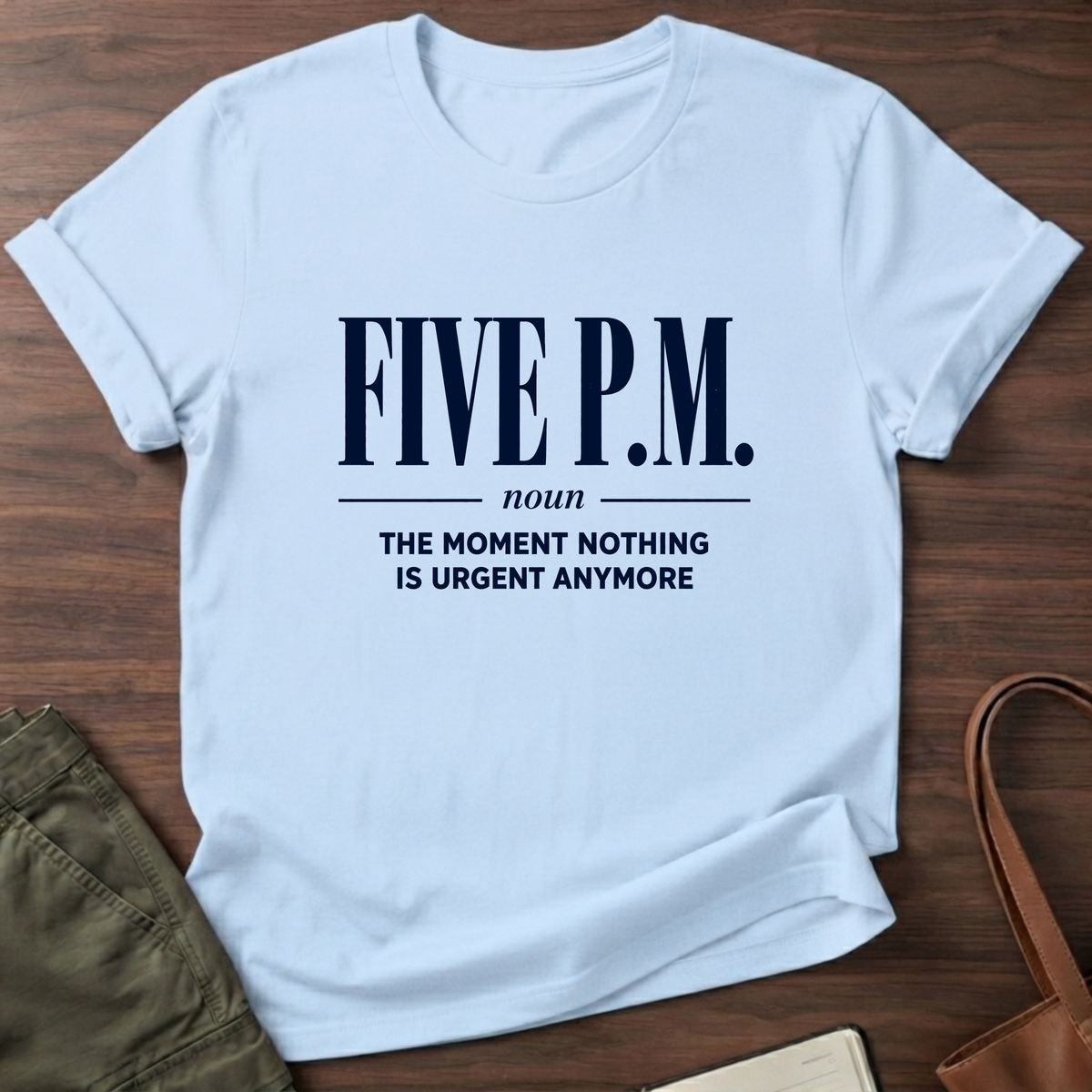 Five PM T-Shirt in Light Blue