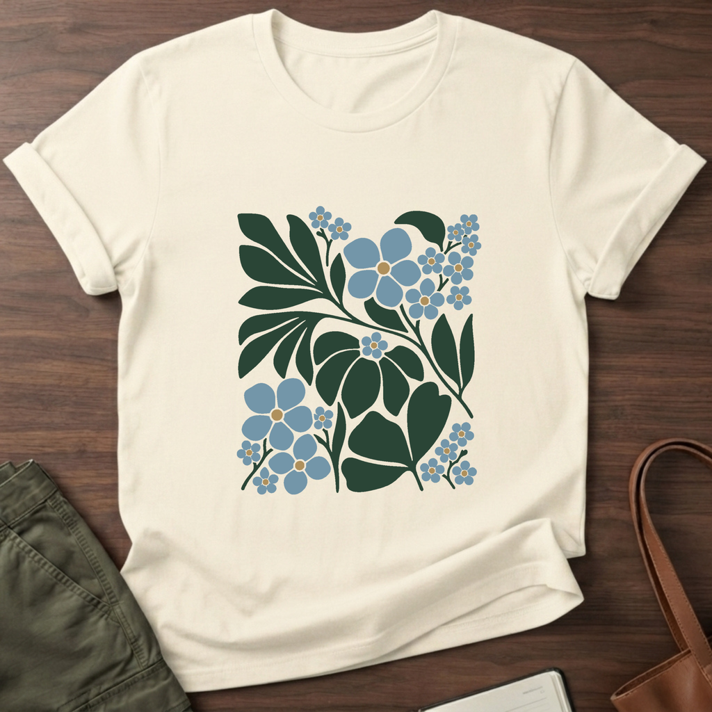 Forget Me Not Collage T-Shirt - Natural