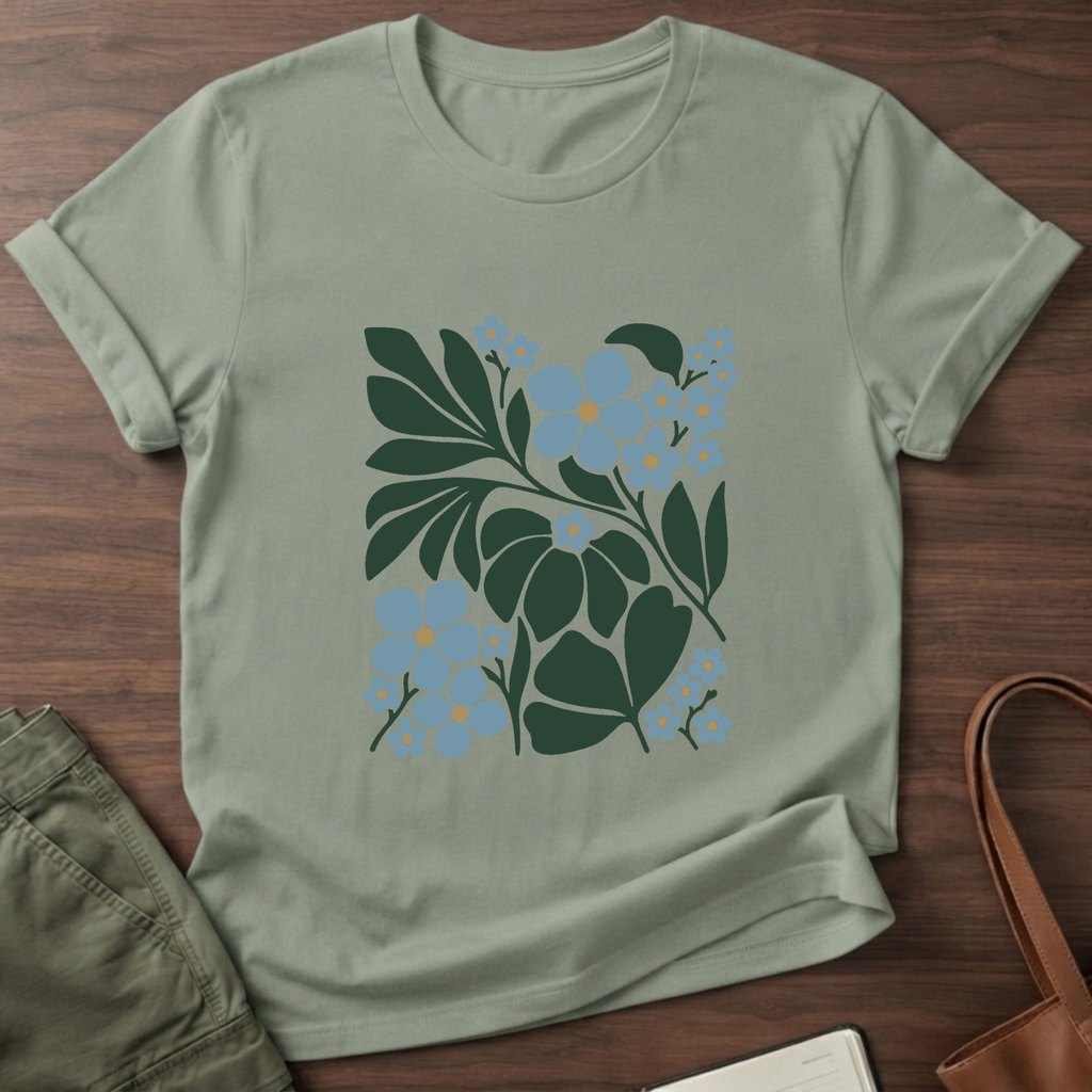 Forget Me Not Collage T-Shirt - Sage