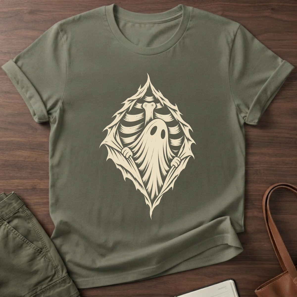 Ghost Within T-Shirt in Military Green
