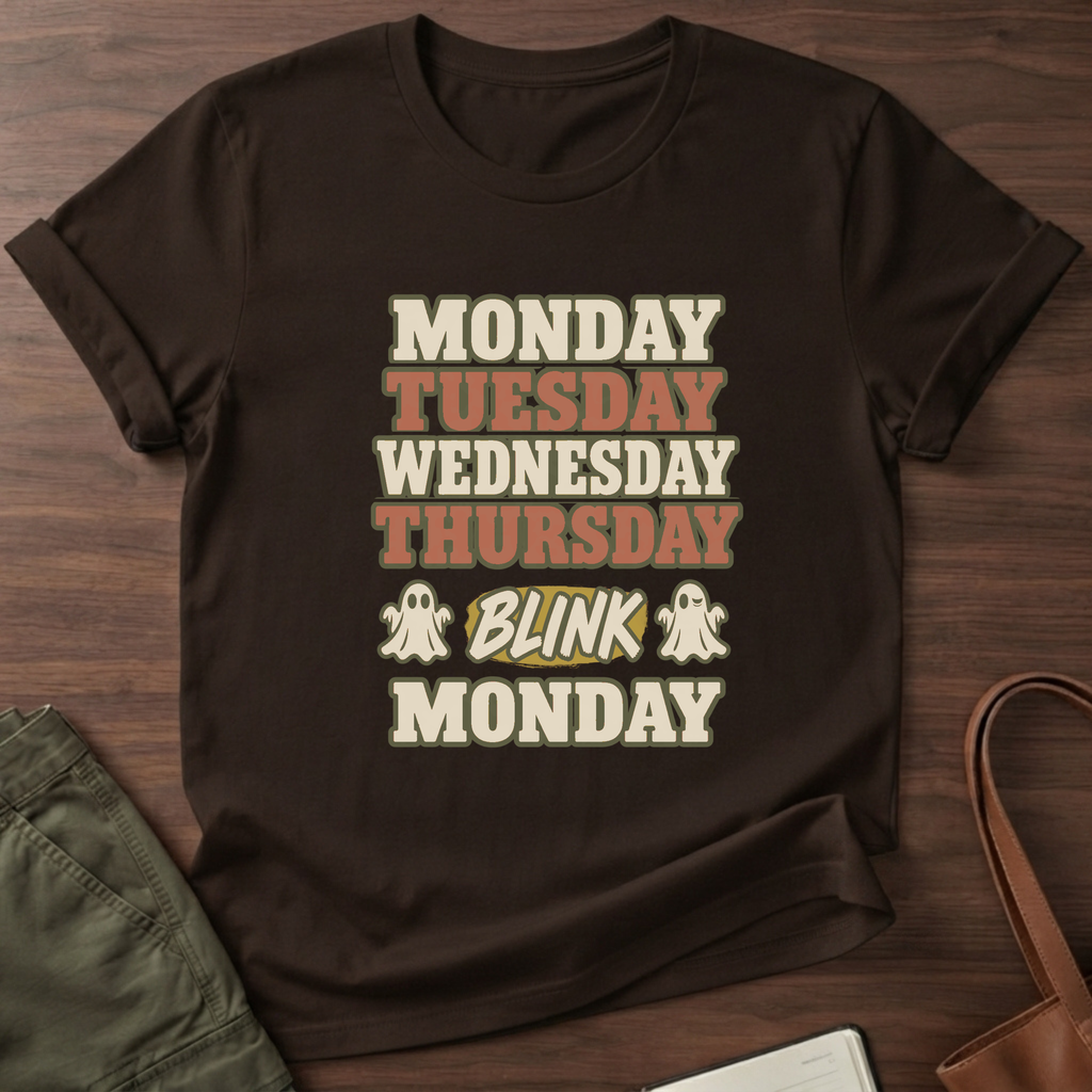 Blink Monday Haunted T-Shirt in Dark Chocolate