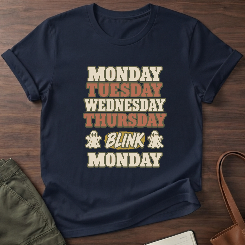Blink Monday Haunted T-Shirt in Navy